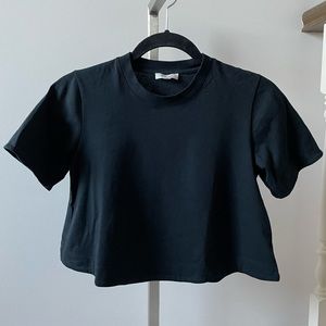 Wilfred Dureé cropped flared t-shirt black sz XS